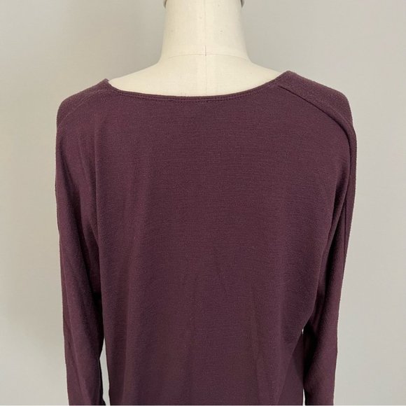 Aritzia Wilfred Free Aneta V-Neck Top Maroon Burgundy Loose Boxy Fit - Picture 11 of 15
